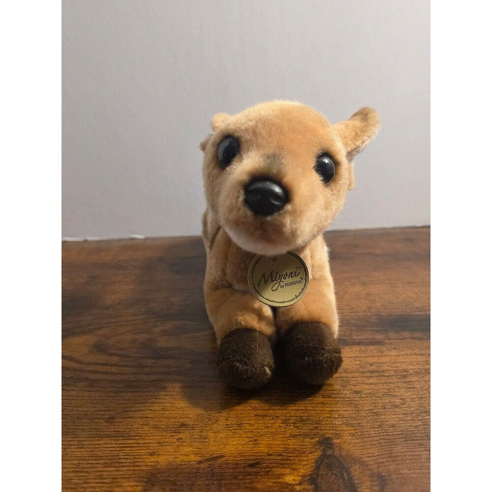 Miyoni Aurora Laying BABY DEER Fawn Realistic Stuffed Animal Plush 9"